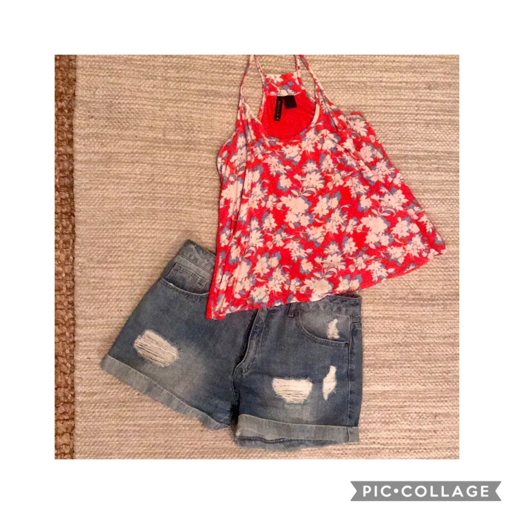 Fully Tilt Floral Pocketed Racerback Tank